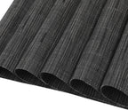 SHACOS Small Round Table Placemats Set of 5 Woven Vinyl Wedge Placemats with Centerpiece Round Table Mats Heat Resistant Wipe Clean (5, Black Gray)