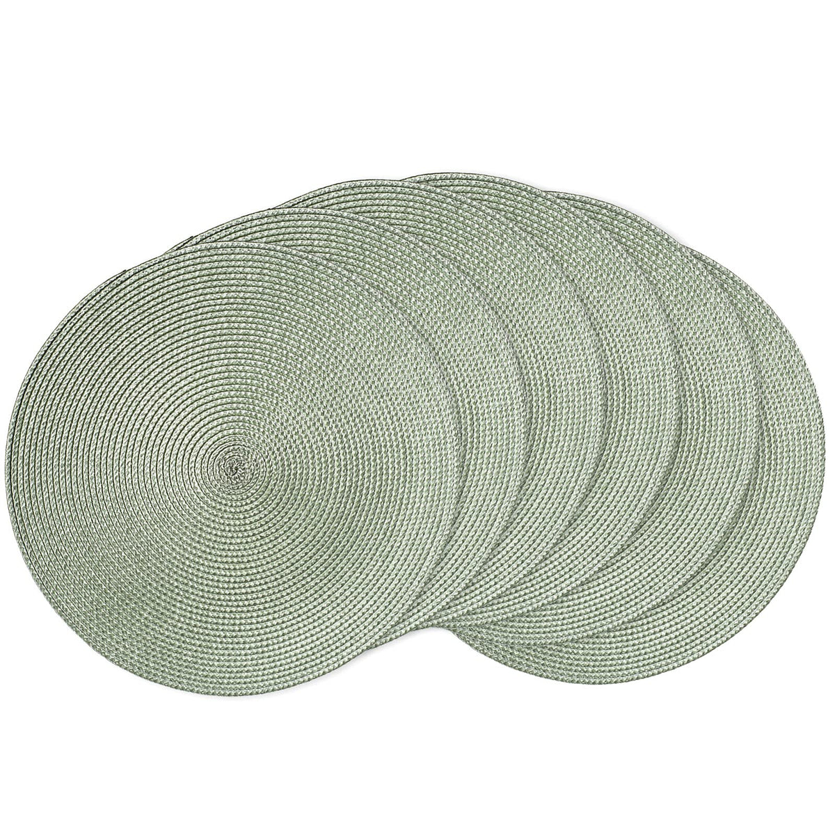 AHHFSMEI Round Braided Placemats Set of 6 15 Inch Black Table Mats
