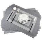 PIGCHCY Placemats,Durable Placemats for Dining Table,Washable Woven Vinyl Kitchen Placemats Set of 4 (Brown)