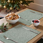 JINCHAN Linen Textured Placemats Set of 4 Farmhouse 13x19 Heathered Green