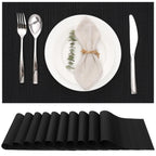 Myir JUN Black Placemats Set of 8 Kitchen and Dining Table Placemats