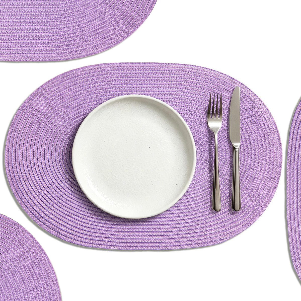 AHHFSMEI Placemats Set of 8 for Dining Table Washable Woven Non-Slip 18x12 inches Placemat Heat-Resistant Durable Table Mats for Dining Table Easy to Clean (Yellow, 8)