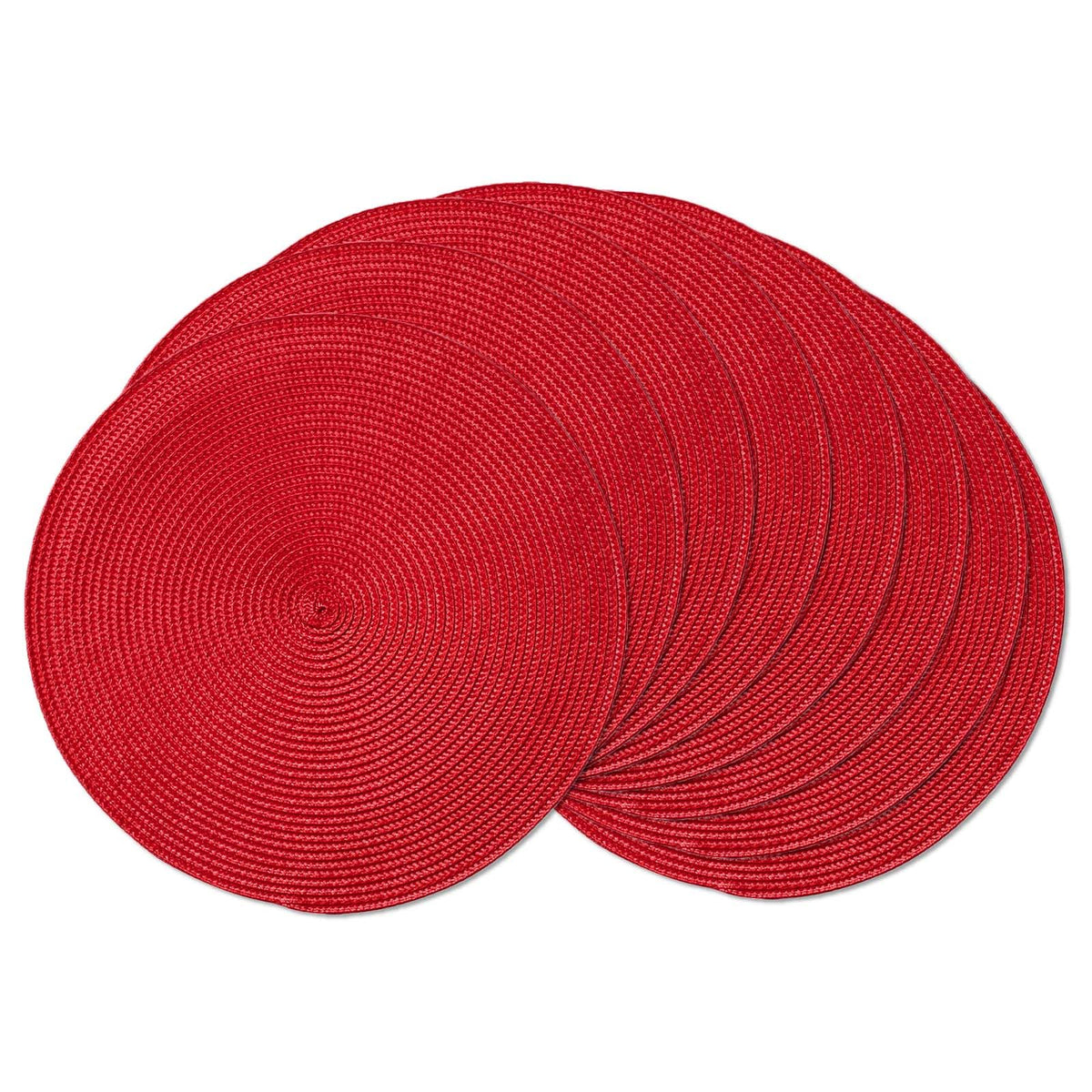 AHHFSMEI Round Braided Placemats Set of 6 15 Inch Black Table Mats