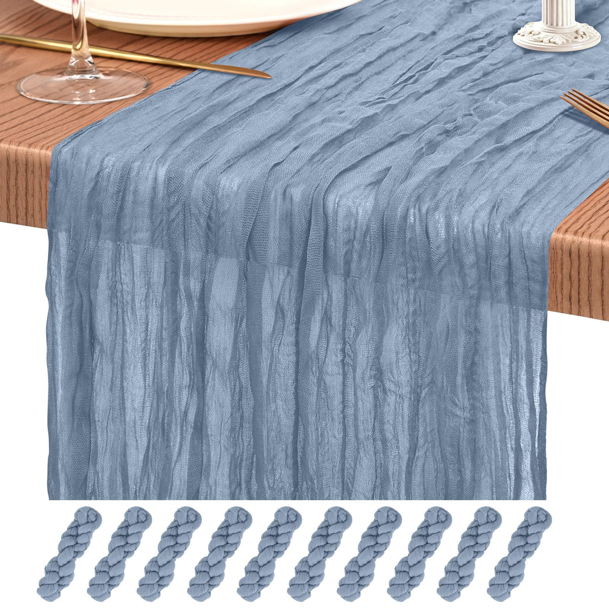 10 Pack Light Pink Cheesecloth Table Runner Wedding Birthday Table Decor