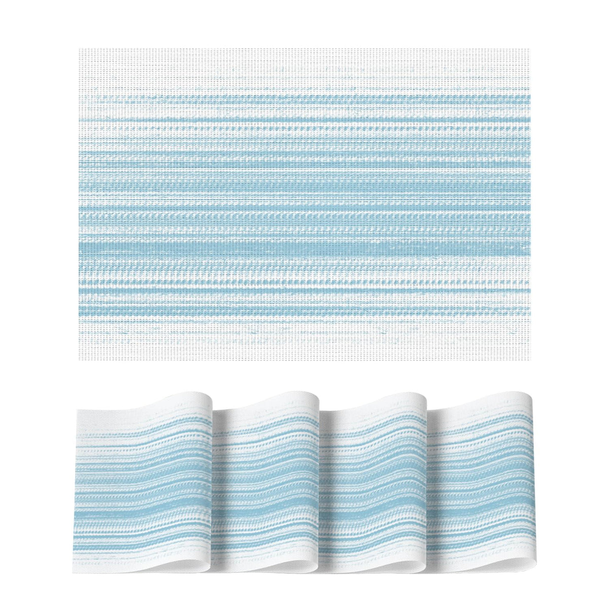 Artoid Mode Purple Gradient Stripes Placemats Set of 4, Washable Heat Resistant Non-Slip Woven Plastic Mardi Gras PVC Place Mats for Farmhouse Party Kitchen Dining Decor