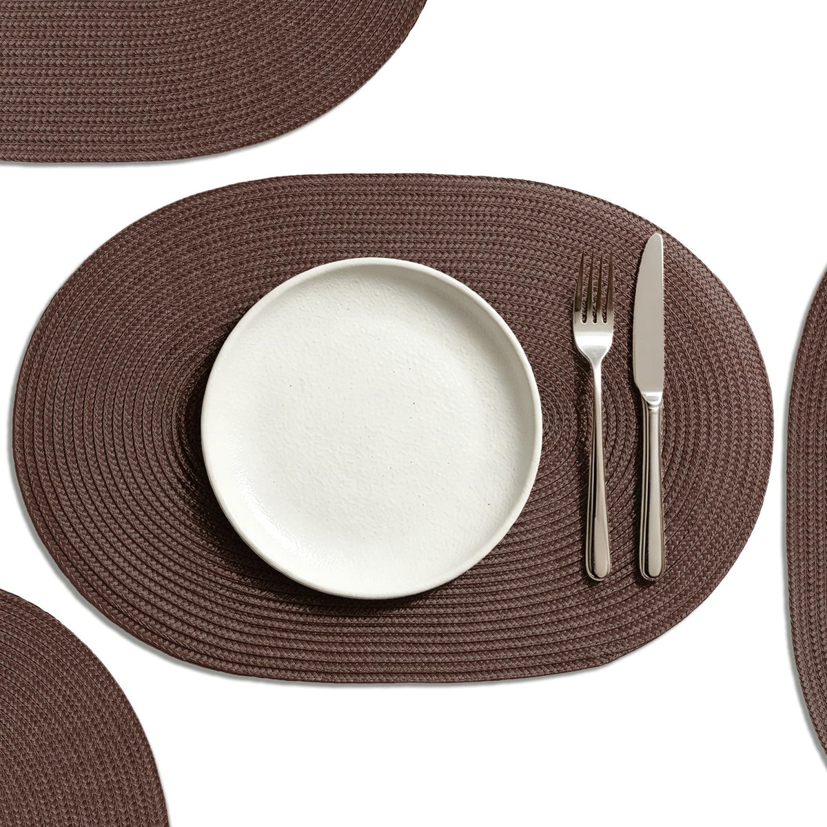 AHHFSMEI Placemats Set of 8 for Dining Table Washable Woven Non-Slip 18x12 inches Placemat Heat-Resistant Durable Table Mats for Dining Table Easy to Clean (Yellow, 8)