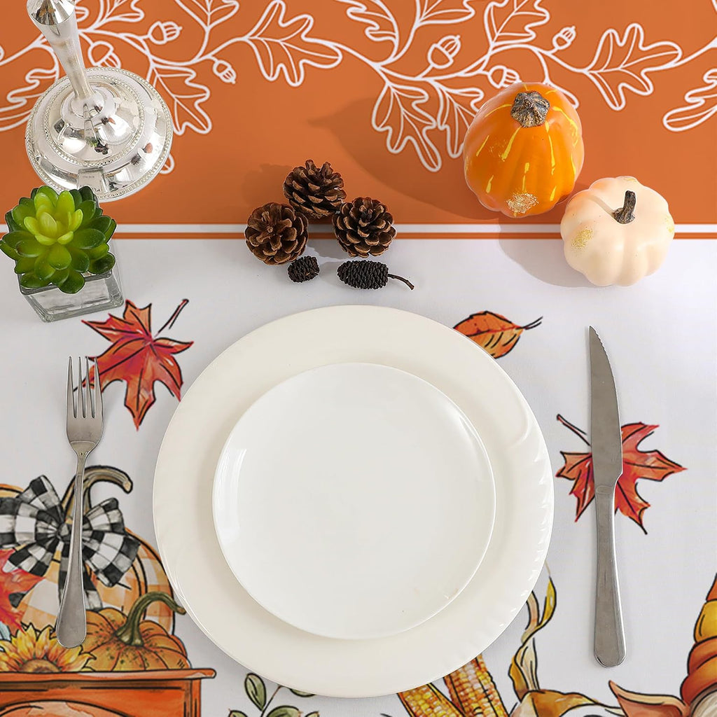 Fall Tablecloth 60x84 Inch Rectangle - Fall Decor Fade Resistant