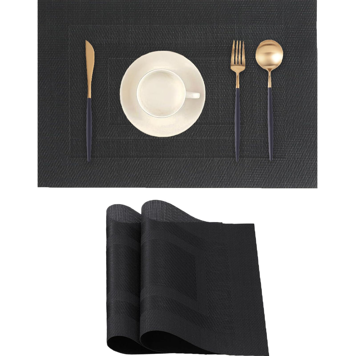 Beige Placemats Set of 2 - Heat-Resistant, Non-Slip Table Mats