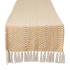 DII Woven Basic Tabletop Collection Chevron Table Runner, 15x72, Off-White