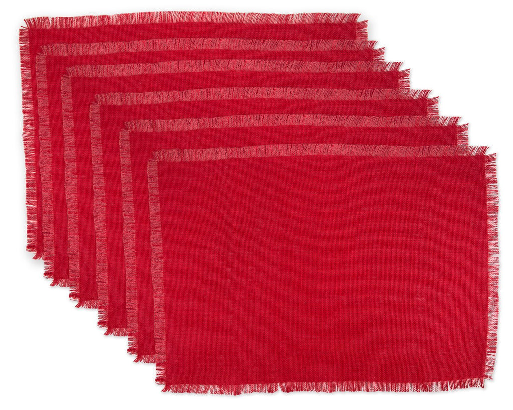 DII Jute Burlap Collection Kitchen Tabletop, Placemat Set, 13x19, Solid Natural, 6 Count