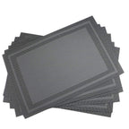 Place Mats PVC Set of 6, Table Placemats Set of 6 PVC Table Mats Natural Color (6 pcs, Red Leaves)