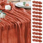 Wokceer Cheesecloth Table Runner Beige 10FT Boho Gauze Runner, 2 Pack