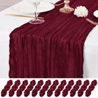 12 Pack Brown Table Runner 10Ft Cheesecloth Table Runner Rustic Gauze Table Runners Romantic Long Sheer Fabric Cheese Cloth Table Runners for Wedding Party Bridal Baby Shower