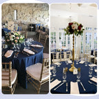 10 Pack Navy Blue Round Tablecloths 90 Inch, Polyester Round Table Cloth Circle Bulk Linen Washable Table Cloth Stain and Wrinkle Resistant Circle Table Cover for Wedding Party Dining Banquet
