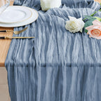 Wokceer Cheesecloth Table Runner Beige 10FT Boho Gauze Runner, 2 Pack
