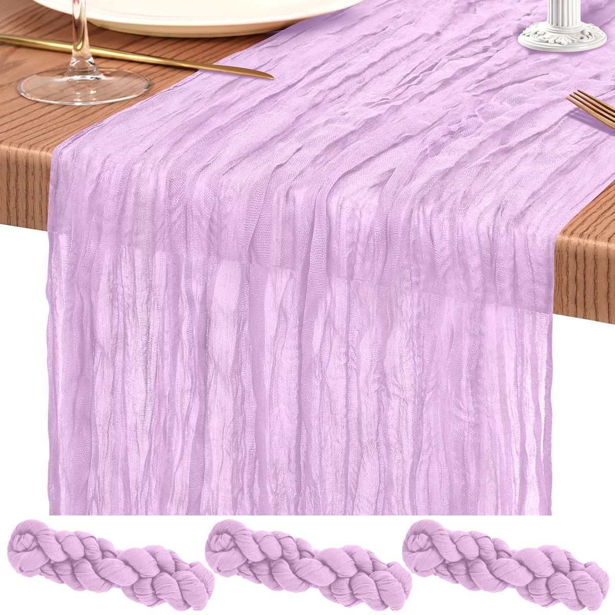 10 Pack Light Pink Cheesecloth Table Runner Wedding Birthday Table Decor