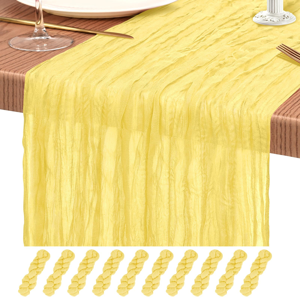 10 Pack Light Pink Cheesecloth Table Runner Wedding Birthday Table Decor