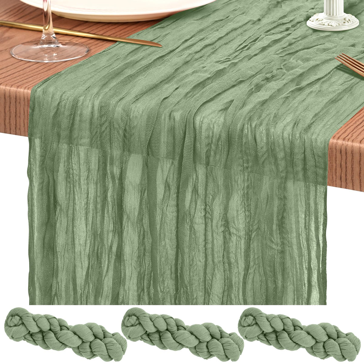 10 Pack Light Pink Cheesecloth Table Runner Wedding Birthday Table Decor