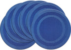 PIGCHCY Place Mats Heat-Resistant Non Slip Placemats Washable Easy to Clean Woven Vinyl Placemats for Dining Table (Set of 4, Brown)
