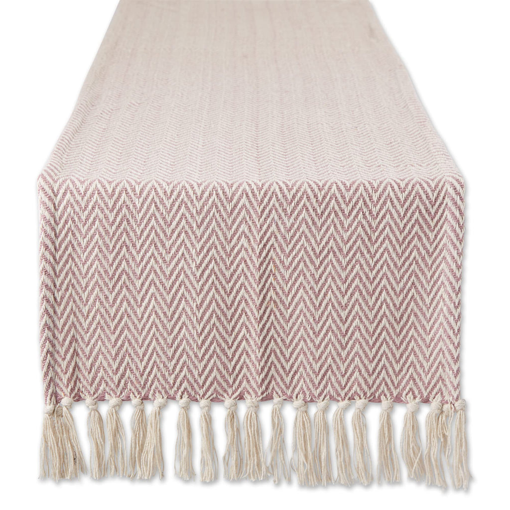 DII Woven Basic Tabletop Collection Chevron Table Runner, 15x72, Off-White