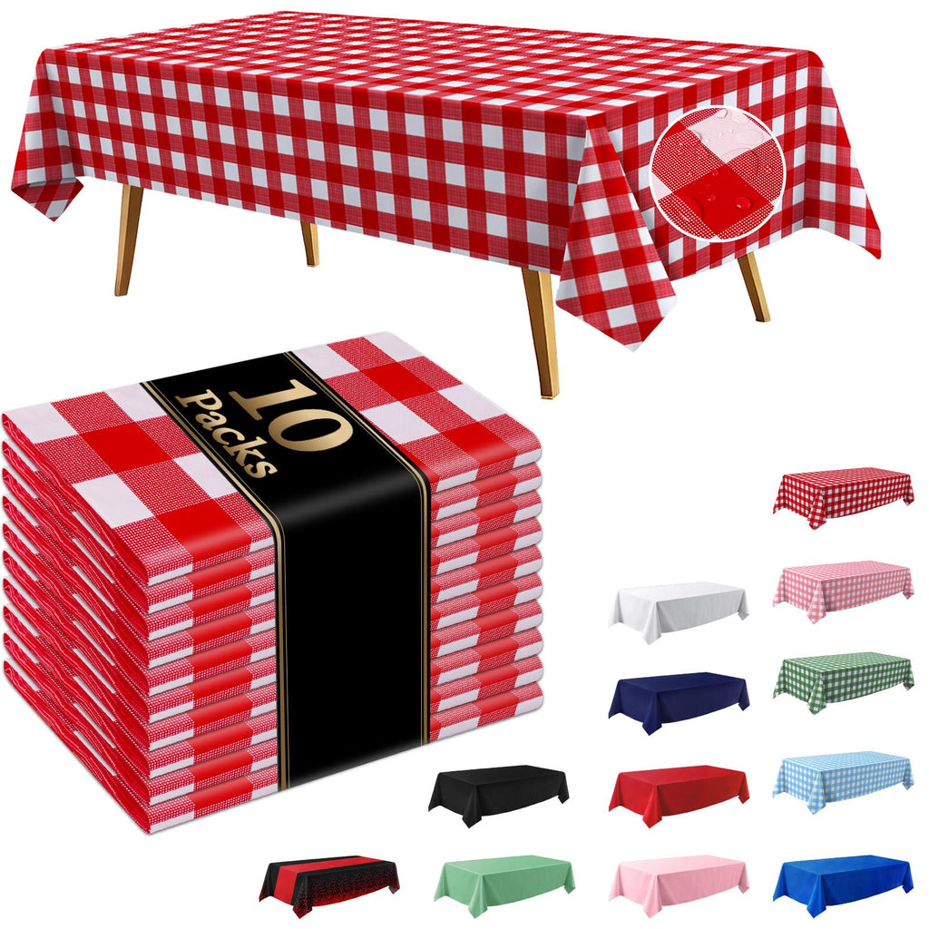 10 Pack Light Pink Disposable Tablecloth, Leakproof & Sturdy Table Cloth
