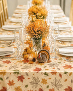 Pureegg Polyester Fall Tablecloth 60" x 84" 1 Pack Autumn Leaves
