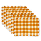 DII Fringed Check Tabletop, Table Runner, 14x108, Stone Brown