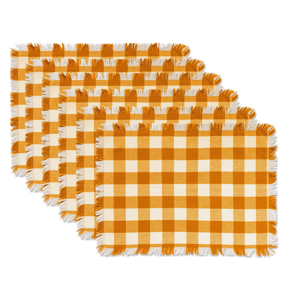 DII Fringed Check Tabletop, Table Runner, 14x108, Stone Brown