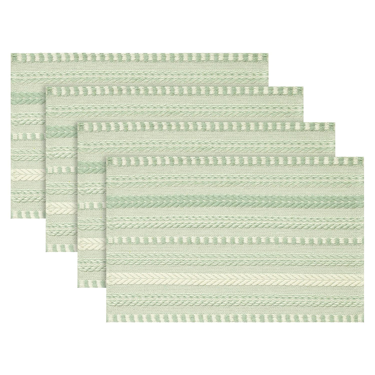Artoid Mode Pink Woven Braided Stripe Placemats Set of 4-12x18 Inch