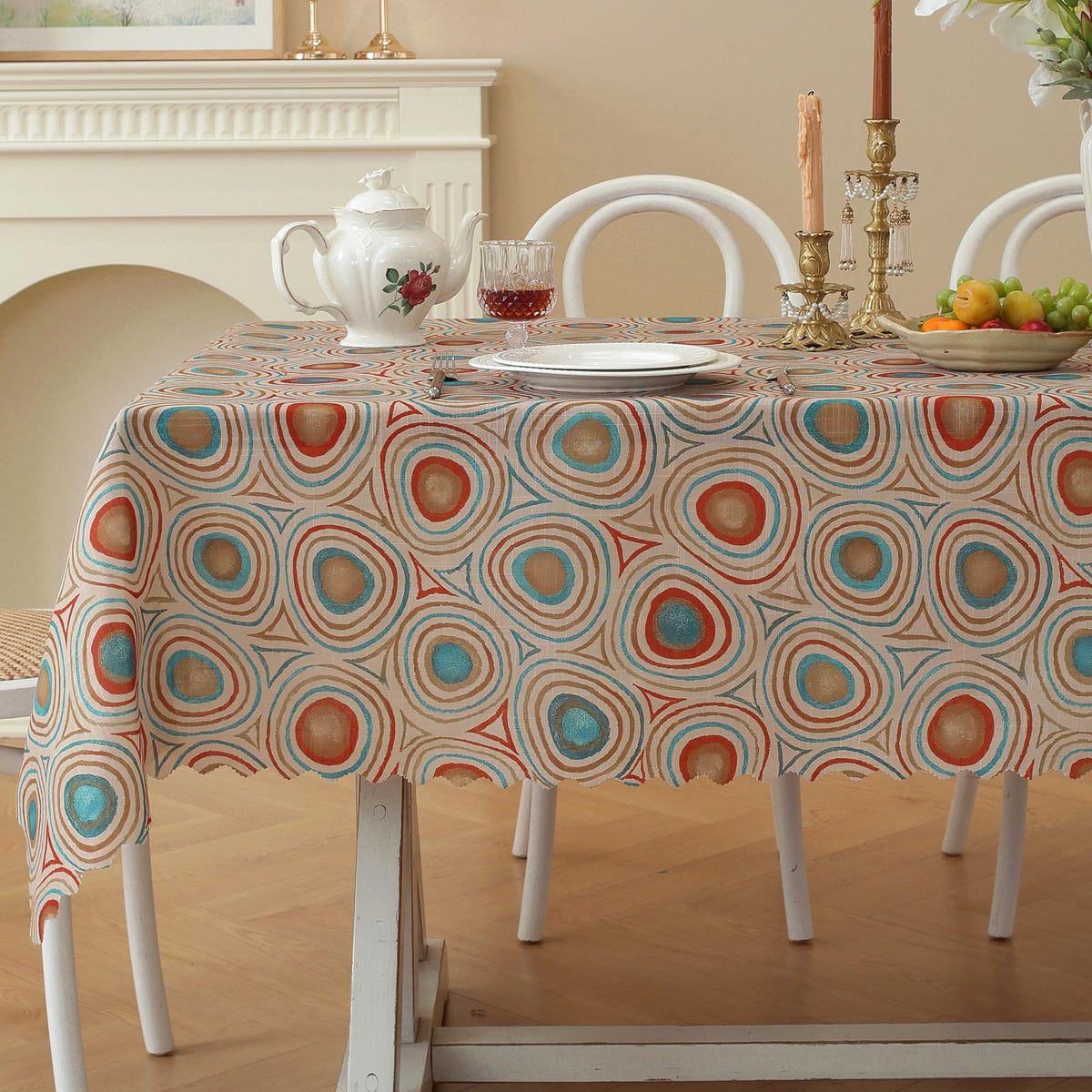 Rectangle Waterproof Tablecloth Linen Textured Table Cloth,Stain and Wrinkle Resistant Washable Fabric Table Cover for Dining, Party, Camping and Outdoor, 52 x 70 Inch, Green Leaves