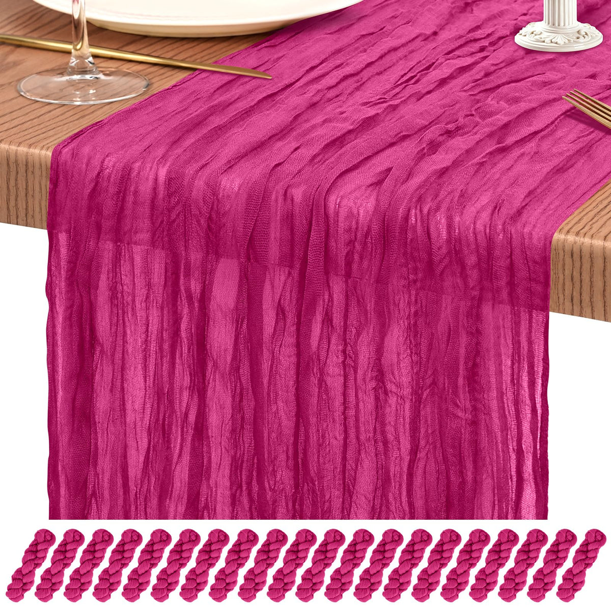 10 Pack Light Pink Cheesecloth Table Runner Wedding Birthday Table Decor
