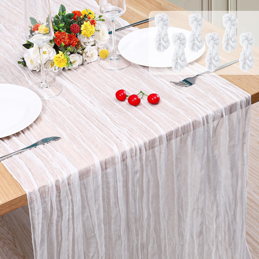 12 Pack Cheesecloth Table Runner, Runner Gauze Boho Wedding Decor Romantic Table Runner for Wedding Birthday Party(35" x 118") (Terracotta)