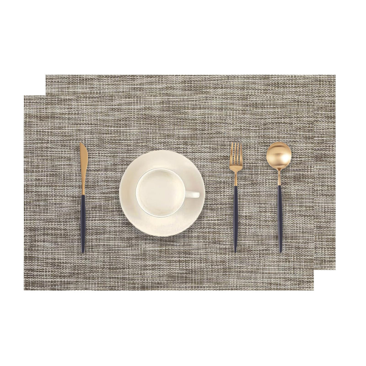 Beige Placemats Set of 2 - Heat-Resistant, Non-Slip Table Mats