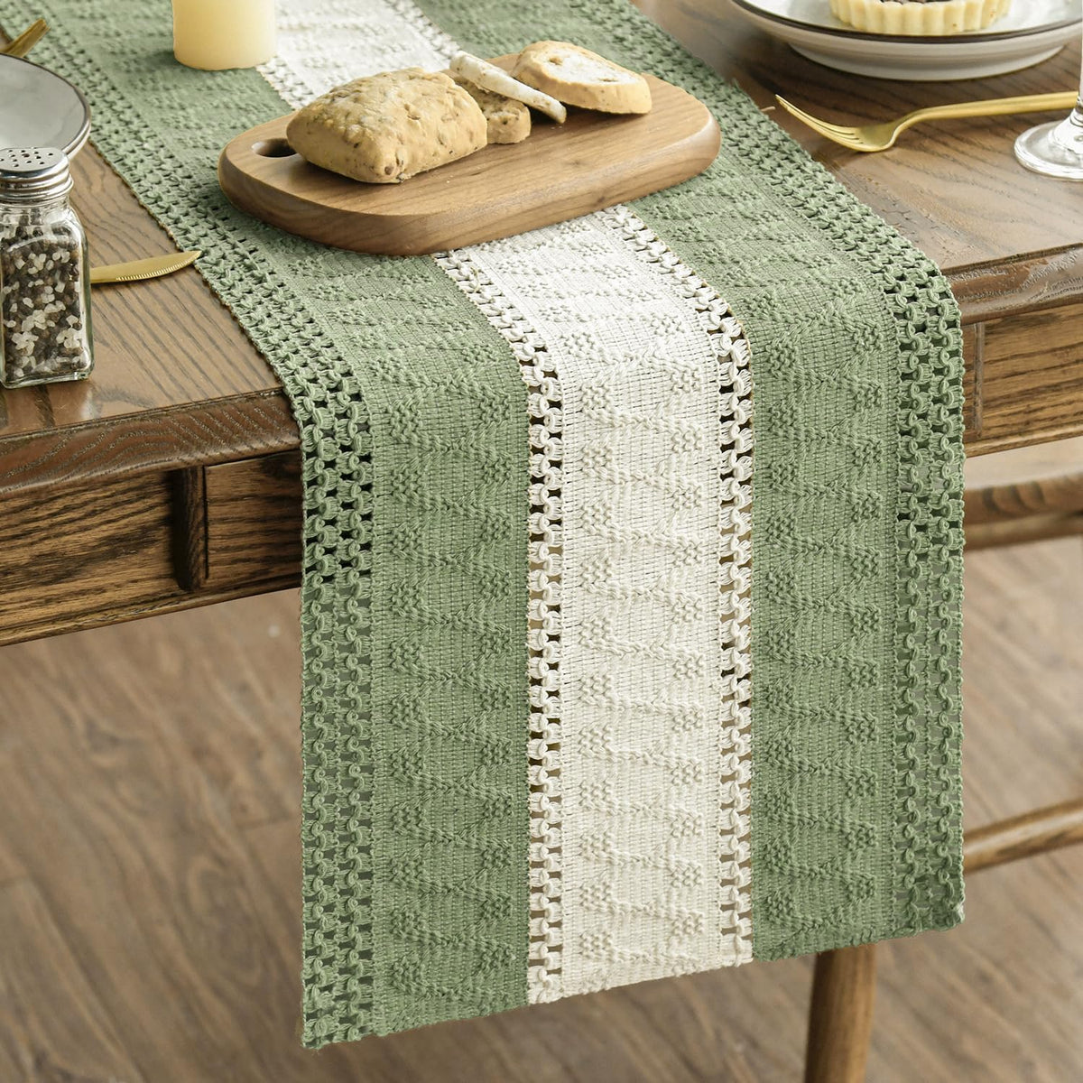 Artoid Mode Dark Grey Farmhouse Rustic Table Runner 12x72 Inch