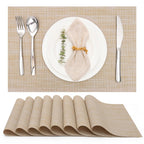 Myir JUN Black Placemats Set of 8 Kitchen and Dining Table Placemats