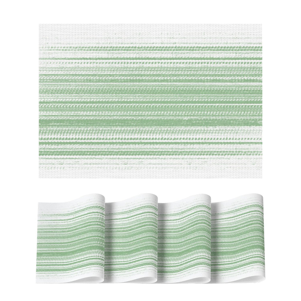 Artoid Mode Purple Gradient Stripes Placemats Set of 4, Washable Heat Resistant Non-Slip Woven Plastic Mardi Gras PVC Place Mats for Farmhouse Party Kitchen Dining Decor