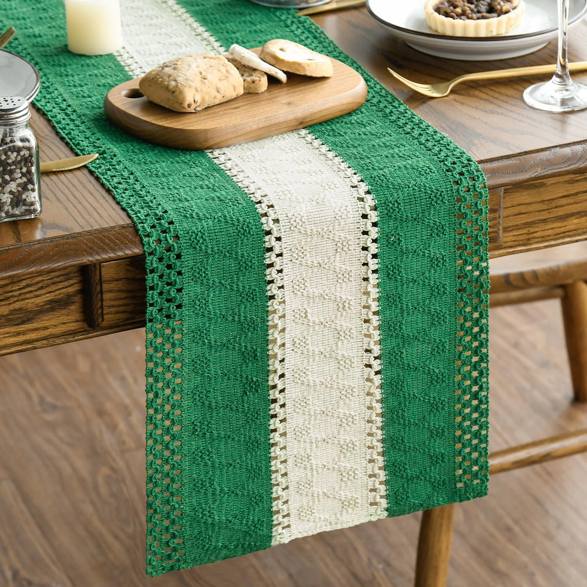 Artoid Mode Dark Grey Farmhouse Rustic Table Runner 12x72 Inch