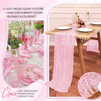 10 Pack Light Pink Cheesecloth Table Runner Wedding Birthday Table Decor