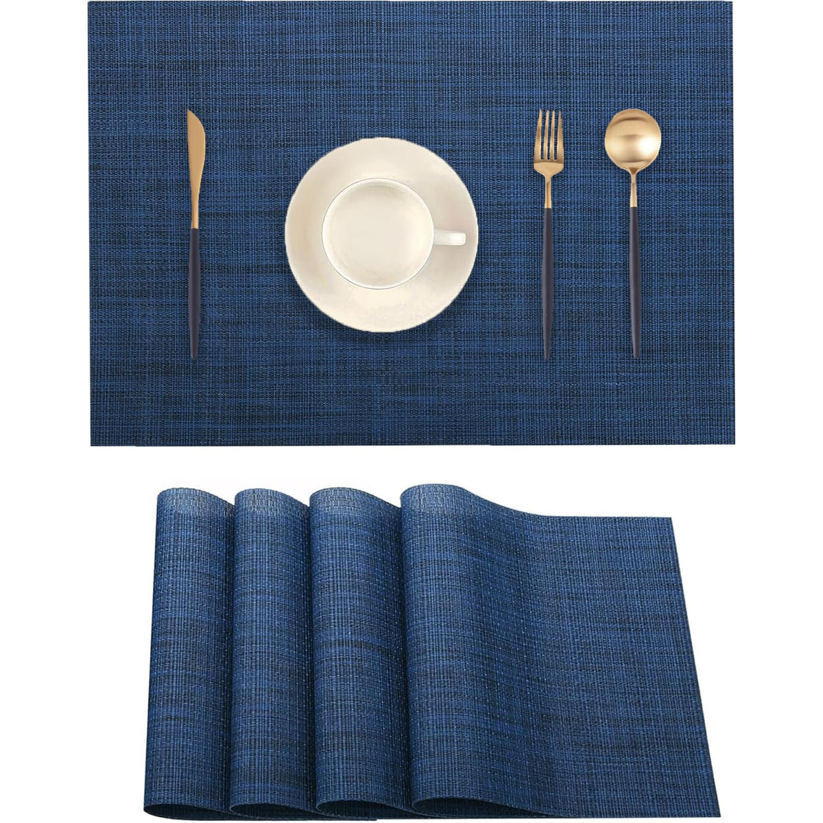 Beige Placemats Set of 2 - Heat-Resistant, Non-Slip Table Mats