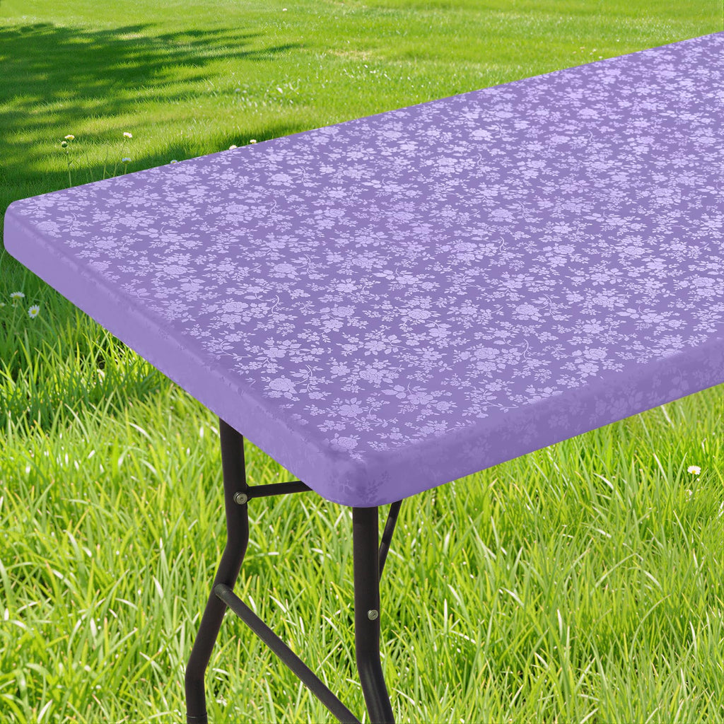 Smiry Heavy Duty Vinyl Fitted Tablecloths for 6 Foot Rectangle Tables