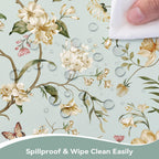 Spring Flower Leaves Washable Rectangle Table Cloth 60x84inch