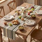 Artoid Mode Black Farmhouse Stripe Braided Table Runner 12x72 Inch