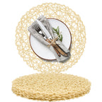 AHHFSMEI Paper Braided Round Placemats Set of 12 Natural Non-Slip Heat Resistant Table Mats for Dining Tables Woven Indoor & Outdoor Place mats(Green,12)