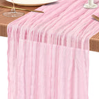 10 Pack Light Pink Cheesecloth Table Runner Wedding Birthday Table Decor