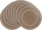 PIGCHCY Place Mats Heat-Resistant Non Slip Placemats Washable Easy to Clean Woven Vinyl Placemats for Dining Table (Set of 4, Brown)