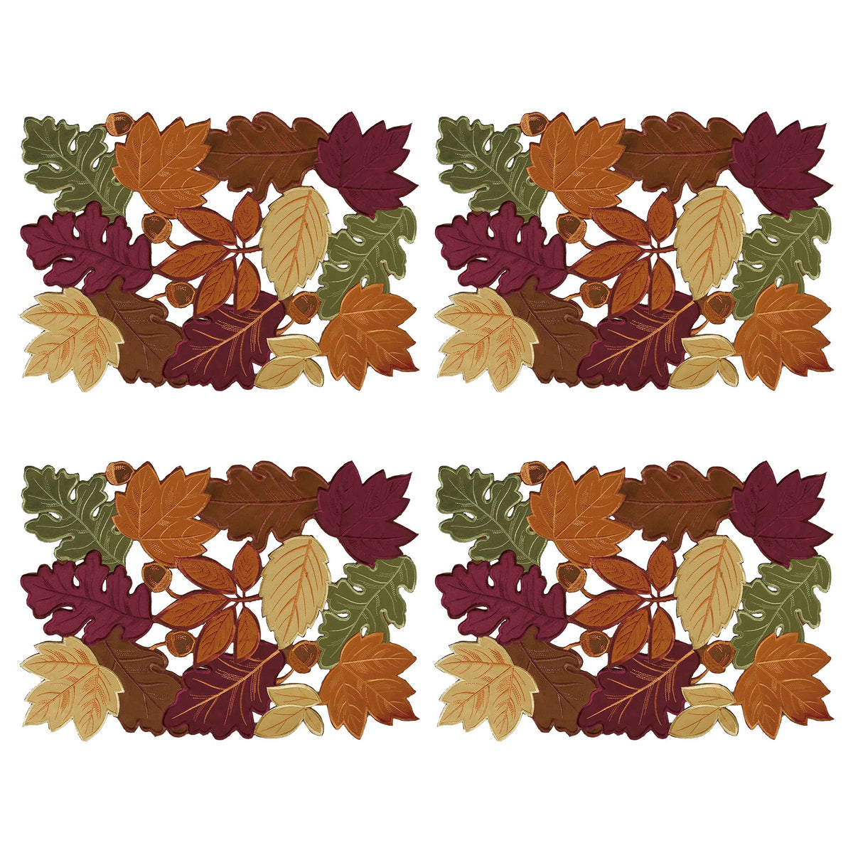 OWENIE Thanksgiving Runner, Fall Leaf Table Runner for Autumn Home Decorations, Fall Table Centerpieces, Embroidered Cutwork Farmhouse HarvestMaple Leaf Runner, 13 Inch x 36 Inch