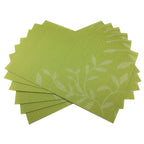 Place Mats PVC Set of 6, Table Placemats Set of 6 PVC Table Mats Natural Color (6 pcs, Red Leaves)