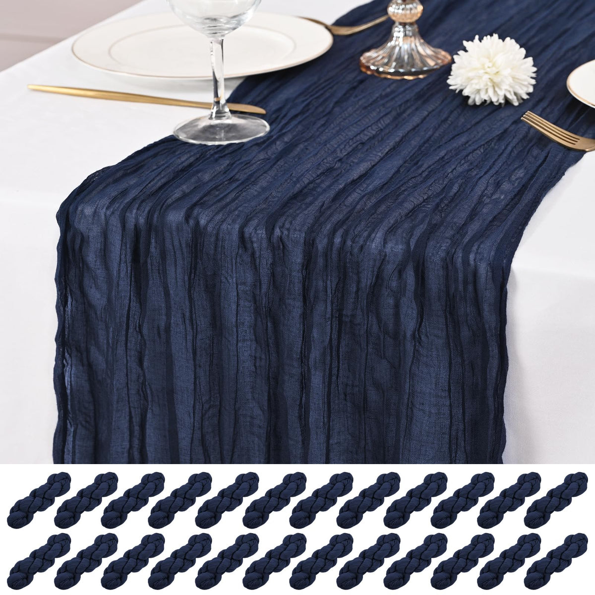 12 Pack Brown Table Runner 10Ft Cheesecloth Table Runner Rustic Gauze Table Runners Romantic Long Sheer Fabric Cheese Cloth Table Runners for Wedding Party Bridal Baby Shower