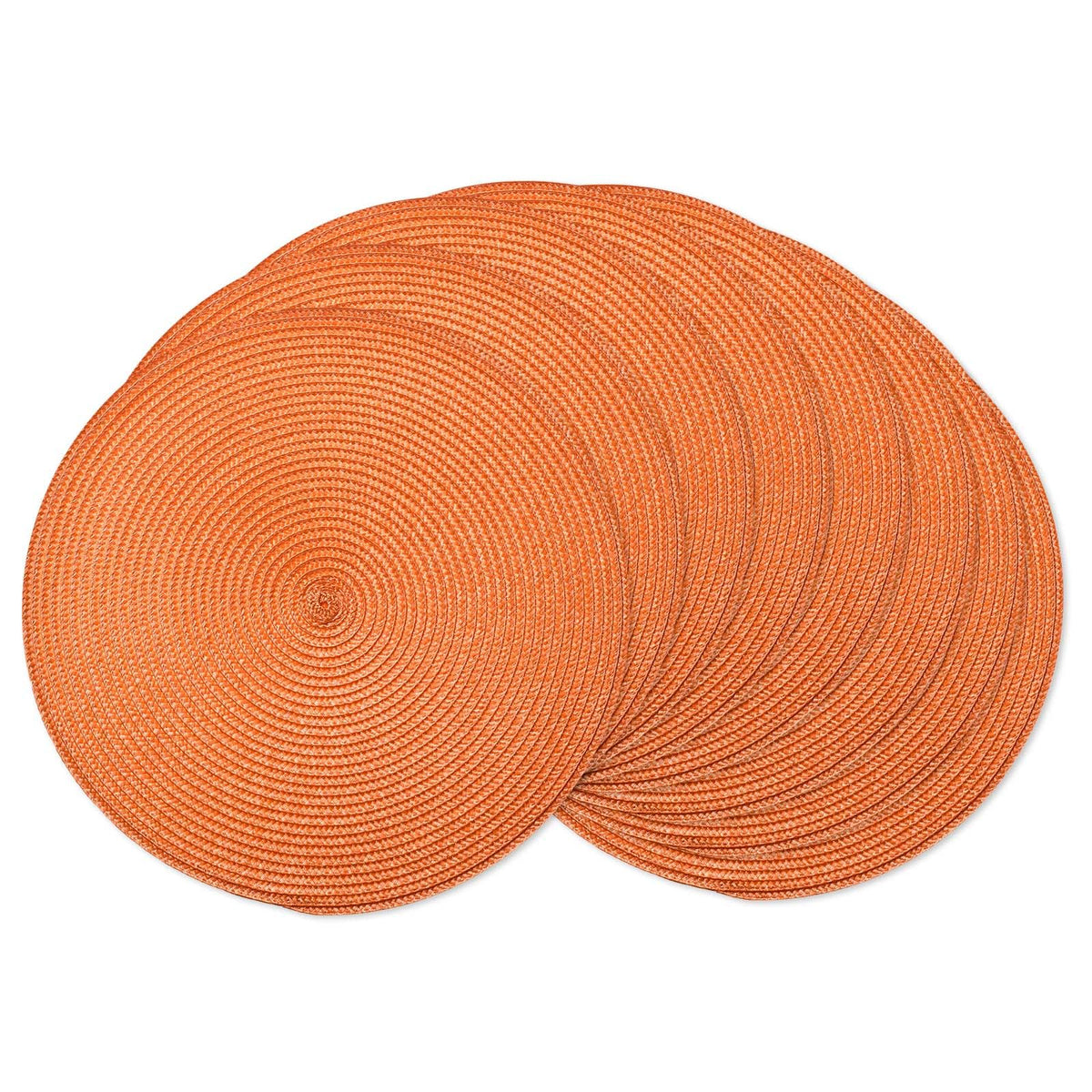 AHHFSMEI Round Braided Placemats Set of 6 15 Inch Black Table Mats