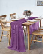 Pufogu 5 Pack 10Ft Light Yellow Chiffon Table Runner Sheer 29x120 Inch